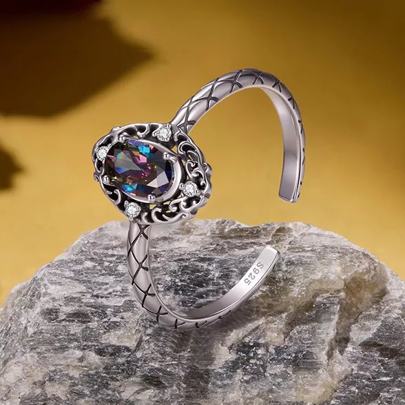 Vintage Filigree Mystic Topaz S925 Silver Ring Vintage Filigree Mystic Topaz S925 Silver Ring