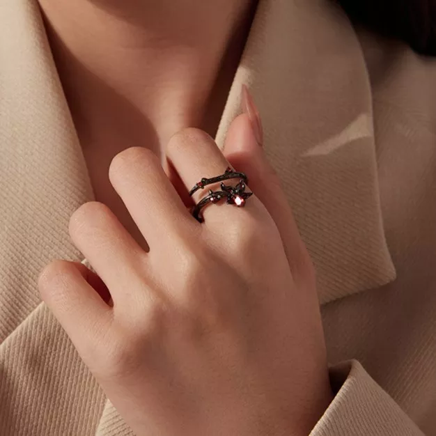 Mandala Flower Open S925 Silver Ring