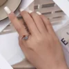 925 Silver Skeleton Hand Red Heart Open Ring