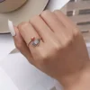 925 Silver Skeleton Hand Red Heart Open Ring