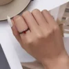 925 Silver Black‑Plated Heart Red Gem Ring 925 Silver Black‑Plated Heart Red Gem Ring
