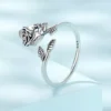 Skull Rose S925 Sterling Silver Open Ring