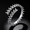 925 Sterling Silver Spine Open Ring