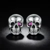Heart Gem Skull S925 Silver Stud Earrings