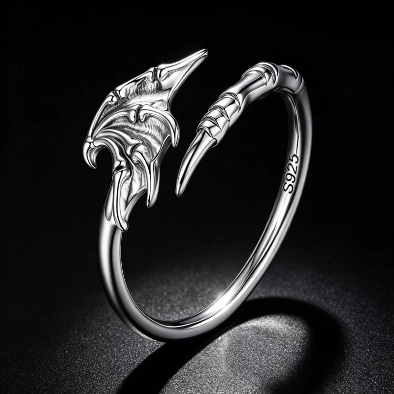 Devil Wing S925 Silver Open Ring Devil Wing S925 Silver Open Ring