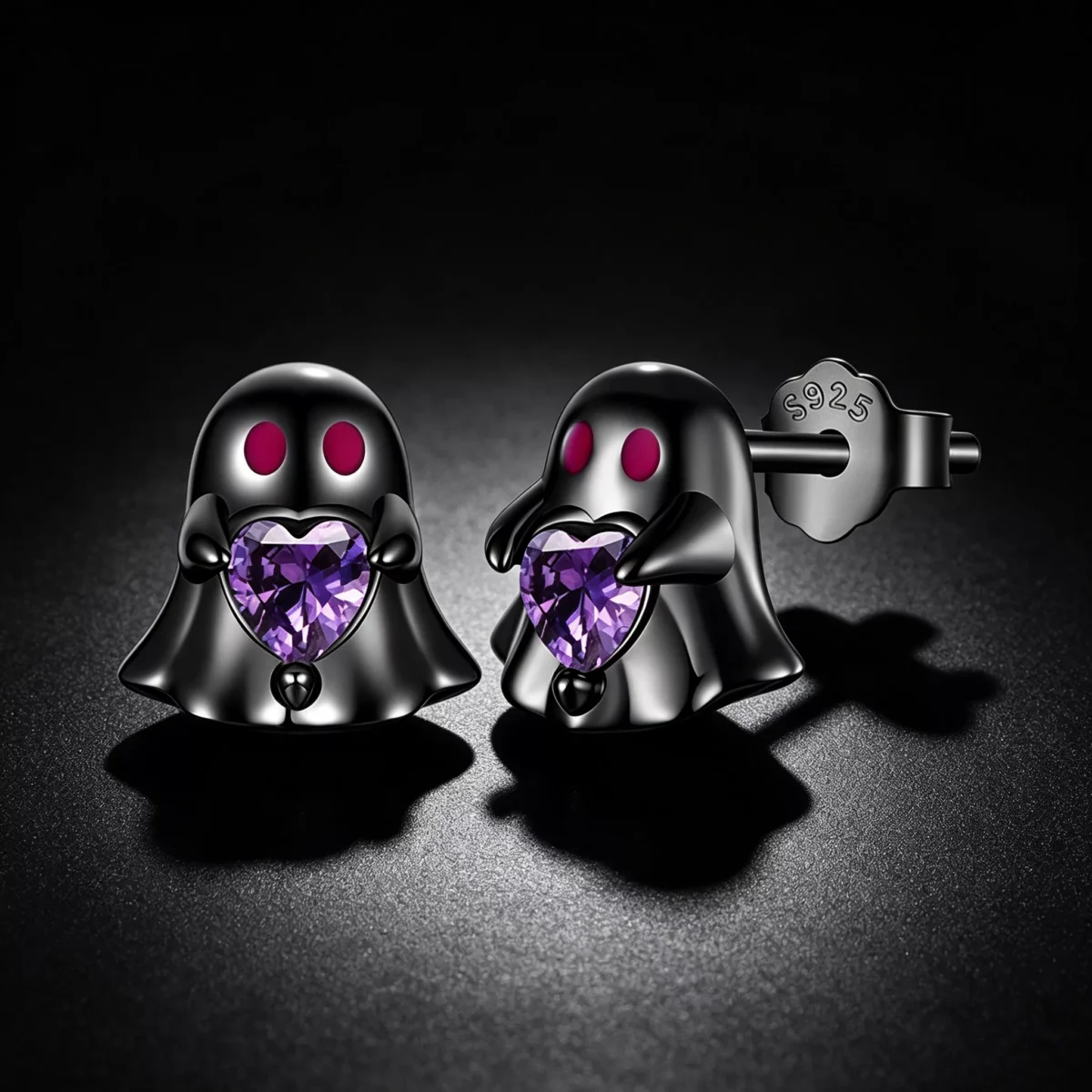 Cute Ghost S925 Sterling Silver Stud Earrings