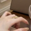 S925 Shell Clover Adjustable Ring